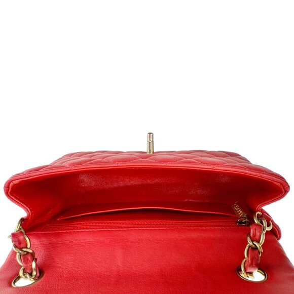 Chanel Classic Rectangular Flap Mini Quilted Leather Crossbody Bag Reddish Pink - Picture 13 of 16